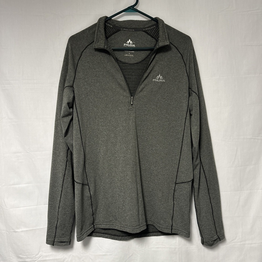 Pnuma Outdoors Base Haven 1/4 Zip Pullover, Gray Merino Wool (P308B) Performance